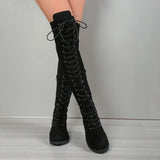 Funki Buys | Boots | Women's Lace Up Over Knee Suede Boots