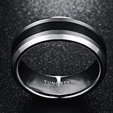 Funki Buys | Rings | Tungsten Carbide Black and Silver Band