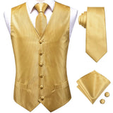 Funki Buys | Vests | Men's 4 Pcs Formal Gold Vest Tie Set