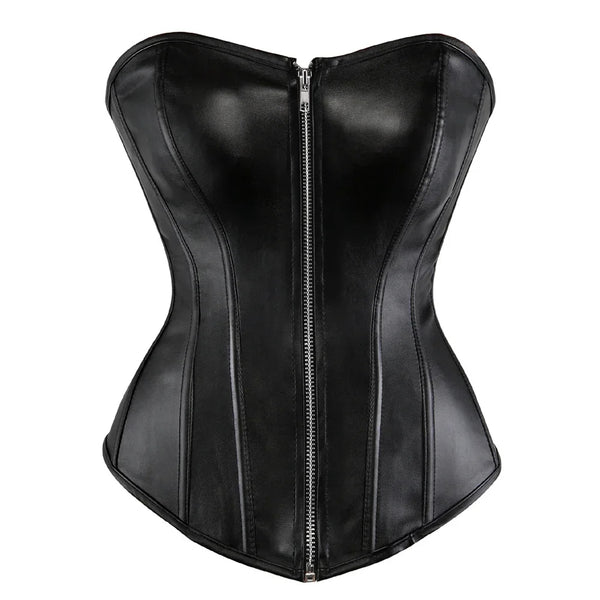Funki Buys | Lingerie | Women's Faux Leather Zip Up Corset