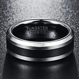Funki Buys | Rings | Tungsten Carbide Black and Silver Band