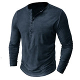 Funki Buys | Shirts | Men's Casual Long Sleeve Henly Shirt