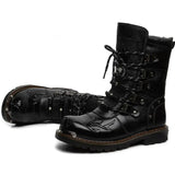 Funki Buys | Boots | Men's Gothic Punk Buckle Strap Biker Boots