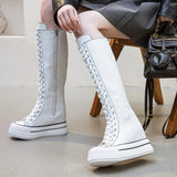 Funki Buys | Boots | Women's Knee High Platform Canvas Boots