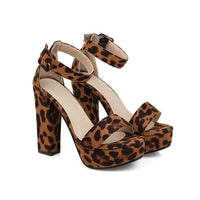 Funki Buys | Shoes | Women's High Leopard Print Platform Sandals