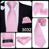 Funki Buys | Neckties | Men's 3 Pcs Stylish Pink Silk Tie Sets