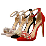 Funki Buys | Shoes | Women's Pearl Rhinestones Super High Stilettos