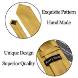 Funki Buys | Neckties | Men's 3pcs Silk Gold Premium Tie Set