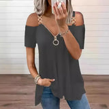 Funki Buys | Shirts | Women's Chain Link Strap Zipper Shirt