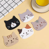 Funki Buys | Coasters | Cartoon Cat Silicone Drink Mats 5 Pcs