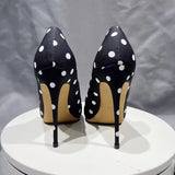 Funki Buys | Shoes | Women's Silk Polka Dot Pointed Toe Heels