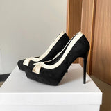Funki Buys | Shoes | Women's Suede Bow Tie Platorm Heels