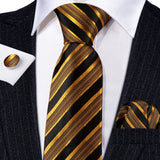 Funki Buys | Neckties | Men's Classic 3pcs Gold Tie Set