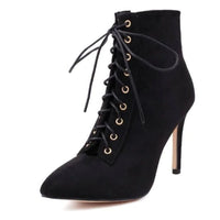 Funki Buys | Boots | Women's Suede Lace Up Stiletto Short Boot