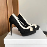 Funki Buys | Shoes | Women's Suede Bow Tie Platorm Heels