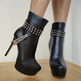 Funki Buys | Boots | Women's Ankle Boot Chain Stilettos