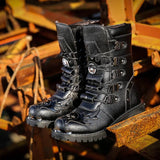 Funki Buys | Boots | Men's Gothic Punk Buckle Strap Biker Boots