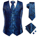 Funki Buys | Vests | Men's 4 Pcs Luxury Royal Blue Tie Vest Set