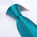 Funki Buys | Neckties | Men's Formal 3pcs Silk Teal Tie Set
