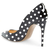 Funki Buys | Shoes | Women's PU Leather Polka Dot Heels