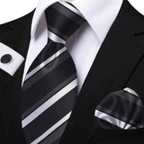Funki Buys | Neckties | Men's Classic Striped Jacquard Tie Set