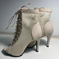 Funki Buys | Boots | Women's Mesh Peep Toe Stiletto Booties