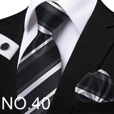 Funki Buys | Neckties | Men's Classic Striped Jacquard Tie Set