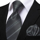 Funki Buys | Neckties | Men's Classic Striped Jacquard Tie Set