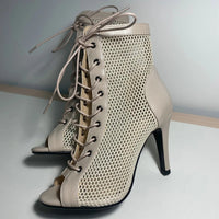 Funki Buys | Boots | Women's Mesh Peep Toe Stiletto Booties