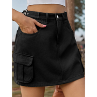 Funki Buys | Skirts | Women's Short Denim Skirt with Pockets