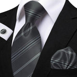 Funki Buys | Neckties | Men's Classic Striped Jacquard Tie Set