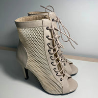 Funki Buys | Boots | Women's Mesh Peep Toe Stiletto Booties