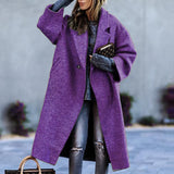 Funki Buys | Jackets | Women's Long Woolen Loose Overcoat