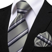 Funki Buys | Neckties | Men's Classic Striped Jacquard Tie Set