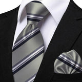 Funki Buys | Neckties | Men's Classic Striped Jacquard Tie Set