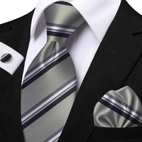 Funki Buys | Neckties | Men's Classic Striped Jacquard Tie Set