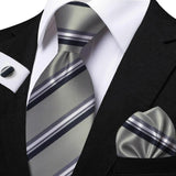 Funki Buys | Neckties | Men's Classic Striped Jacquard Tie Set