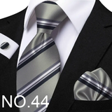 Funki Buys | Neckties | Men's Classic Striped Jacquard Tie Set