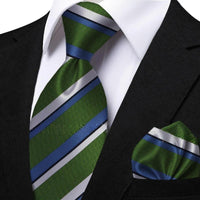 Funki Buys | Neckties | Men's Classic Striped Jacquard Tie Set