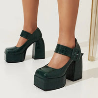 Funki Buys | Shoes | Women's Stone Pattern High-Heel Platform