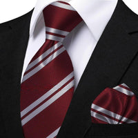 Funki Buys | Neckties | Men's Classic Striped Jacquard Tie Set