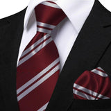 Funki Buys | Neckties | Men's Classic Striped Jacquard Tie Set