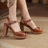Funki Buys | Shoes | Women's Real Leather Chunky Summer Sandals