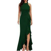 Funki Buys | Dresses | Women's High Split Ruffled Evening Party Dress