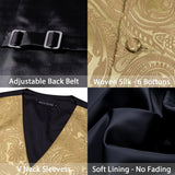Funki Buys | Vests | Men's 4 Pcs Dark Gold Vest Tie Set