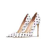 Funki Buys | Shoes | Women's Silk Polka Dot Pointed Toe High Heels