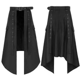 Black skirt with button details on a white background