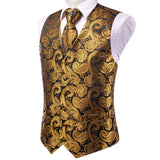 Funki Buys | Vests | Men's 4 Pcs Premiem Gold Tie Vest Set