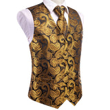 Funki Buys | Vests | Men's 4 Pcs Premiem Gold Tie Vest Set
