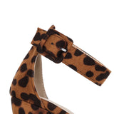 Funki Buys | Shoes | Women's Leopard Print Block Heel Sandals